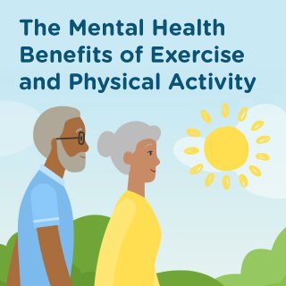 The Mental Health Benefits of Exercise and Physical Activity infographic. Click to open webpage