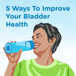 5 ways to improve your bladder health infographic. Click to open infographic.