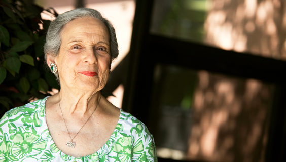 Older woman with healthy aging skin