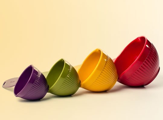 colorful measuring cups