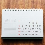 Calendar resting on a table