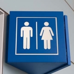 Restroom sign for both men and women