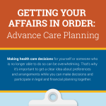 Top section of Getting Your Affairs In Order infographic. Click through to webpage.